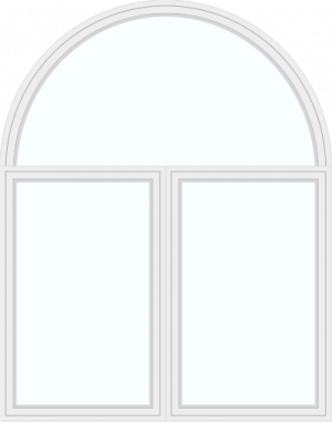 Double window with top arc