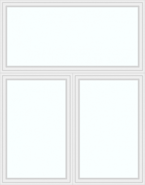 Double window with top leaf